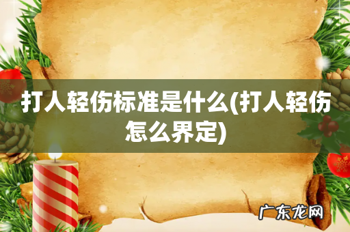 打人轻伤怎么界定 打人轻伤标准是什么
