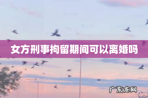 女方刑事拘留期间可以离婚吗