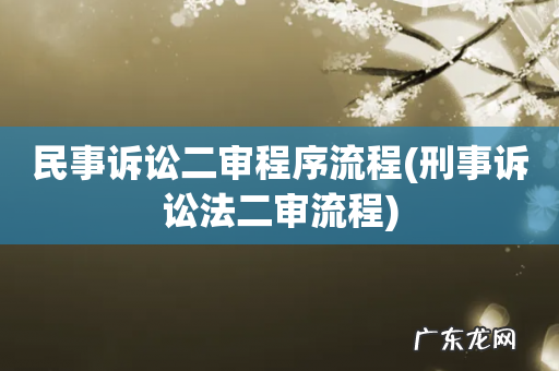 刑事诉讼法二审流程 民事诉讼二审程序流程