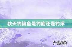 秋天钓鳊鱼是钓底还是钓浮