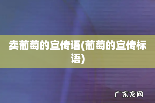 葡萄的宣传标语 卖葡萄的宣传语
