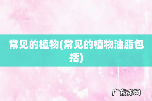 常见的植物油脂包括 常见的植物