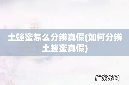 如何分辨土蜂蜜真假 土蜂蜜怎么分辨真假