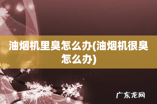 油烟机很臭怎么办 油烟机里臭怎么办