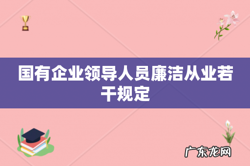 国有企业领导人员廉洁从业若干规定