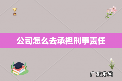 公司怎么去承担刑事责任