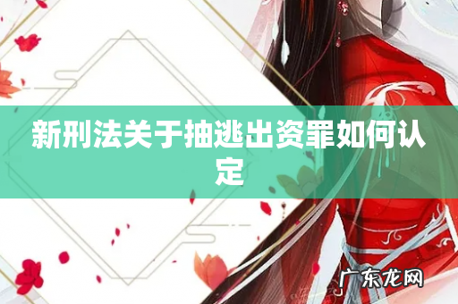 新刑法关于抽逃出资罪如何认定