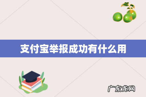 支付宝举报成功有什么用