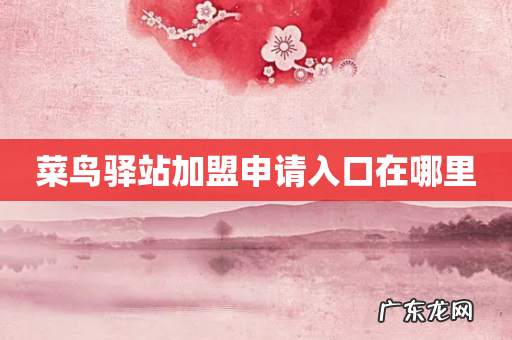 菜鸟驿站加盟申请入口在哪里