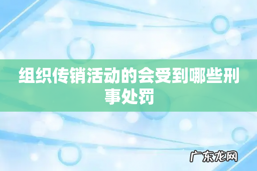 组织传销活动的会受到哪些刑事处罚
