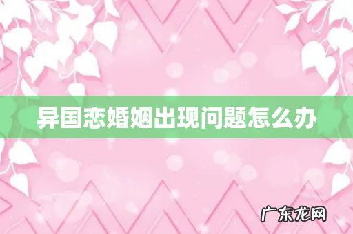 异国恋婚姻出现问题怎么办