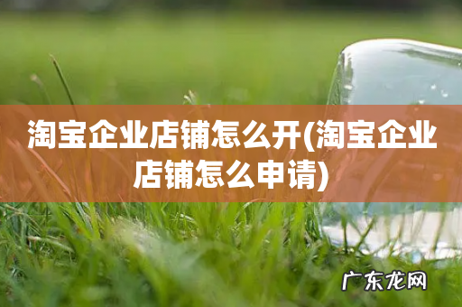 淘宝企业店铺怎么申请 淘宝企业店铺怎么开