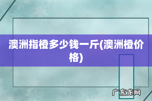 澳洲橙价格 澳洲指橙多少钱一斤