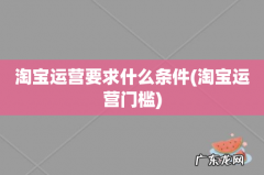 淘宝运营门槛 淘宝运营要求什么条件