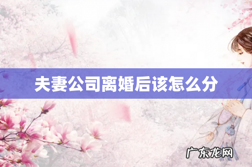 夫妻公司离婚后该怎么分