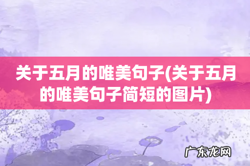 关于五月的唯美句子简短的图片 关于五月的唯美句子