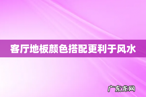 客厅地板颜色搭配更利于风水