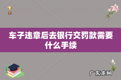 车子违章后去银行交罚款需要什么手续