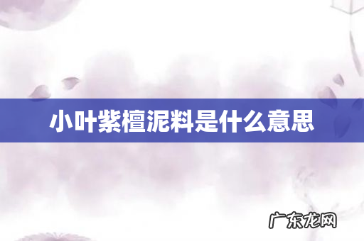 小叶紫檀泥料是什么意思