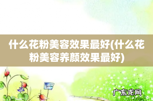 什么花粉美容养颜效果最好 什么花粉美容效果最好