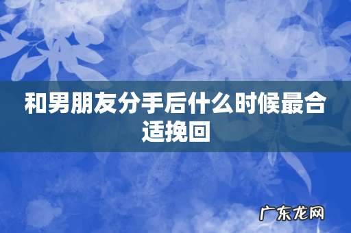 和男朋友分手后什么时候最合适挽回