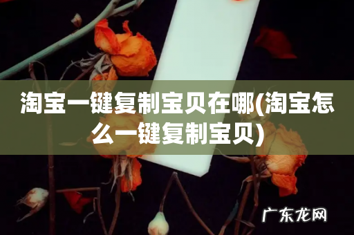 淘宝怎么一键复制宝贝 淘宝一键复制宝贝在哪
