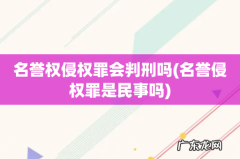 名誉侵权罪是民事吗 名誉权侵权罪会判刑吗