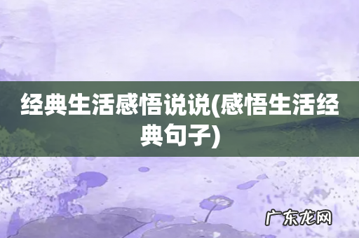 感悟生活经典句子 经典生活感悟说说