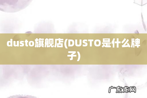 DUSTO是什么牌子 dusto旗舰店