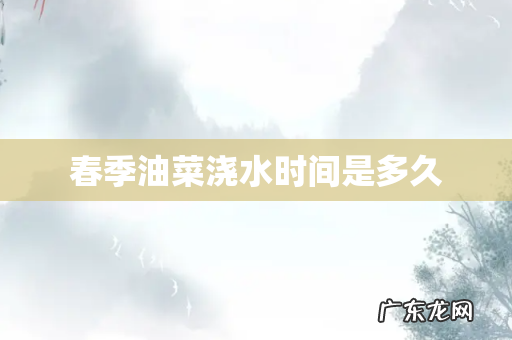 春季油菜浇水时间是多久