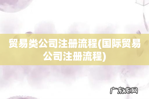国际贸易公司注册流程 贸易类公司注册流程
