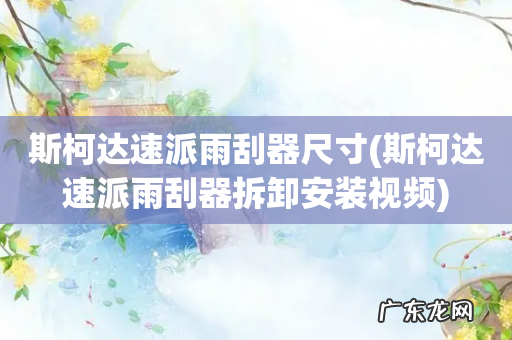 斯柯达速派雨刮器拆卸安装视频 斯柯达速派雨刮器尺寸