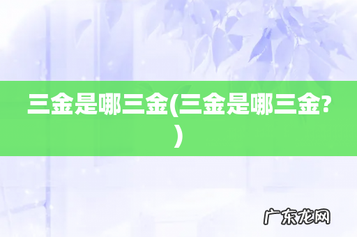 三金是哪三金? 三金是哪三金