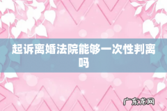 起诉离婚法院能够一次性判离吗