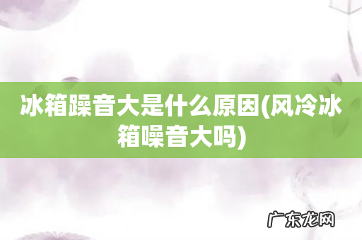 风冷冰箱噪音大吗 冰箱躁音大是什么原因
