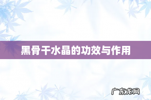 黑骨干水晶的功效与作用