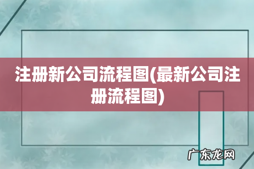 最新公司注册流程图 注册新公司流程图