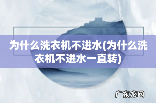 为什么洗衣机不进水一直转 为什么洗衣机不进水