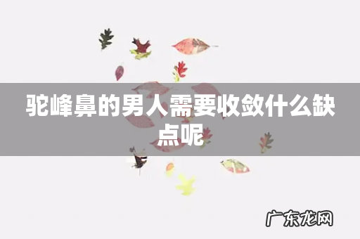 驼峰鼻的男人需要收敛什么缺点呢