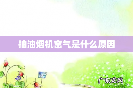 抽油烟机窜气是什么原因