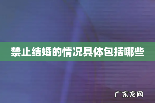 禁止结婚的情况具体包括哪些