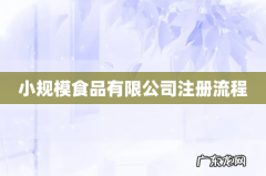 小规模食品有限公司注册流程