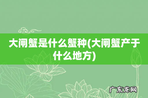大闸蟹产于什么地方 大闸蟹是什么蟹种