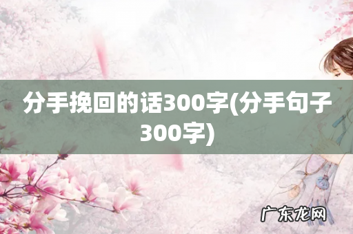 分手句子300字 分手挽回的话300字