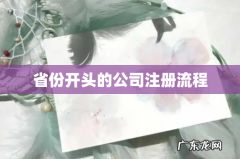 省份开头的公司注册流程
