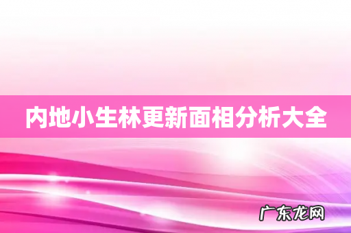 内地小生林更新面相分析大全