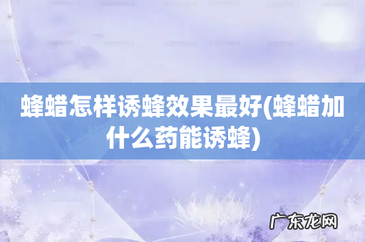 蜂蜡加什么药能诱蜂 蜂蜡怎样诱蜂效果最好
