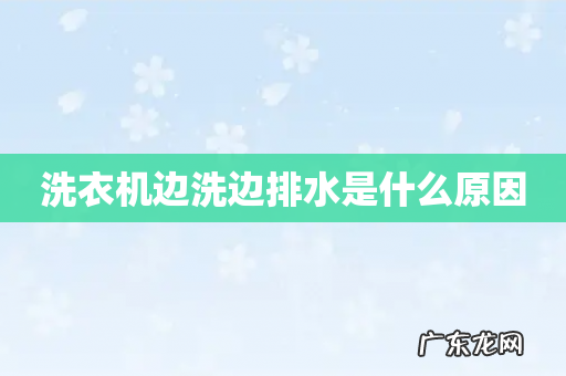 洗衣机边洗边排水是什么原因