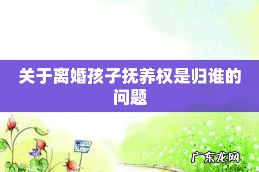 关于离婚孩子抚养权是归谁的问题