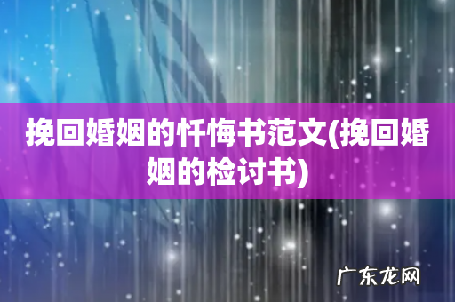 挽回婚姻的检讨书 挽回婚姻的忏悔书范文